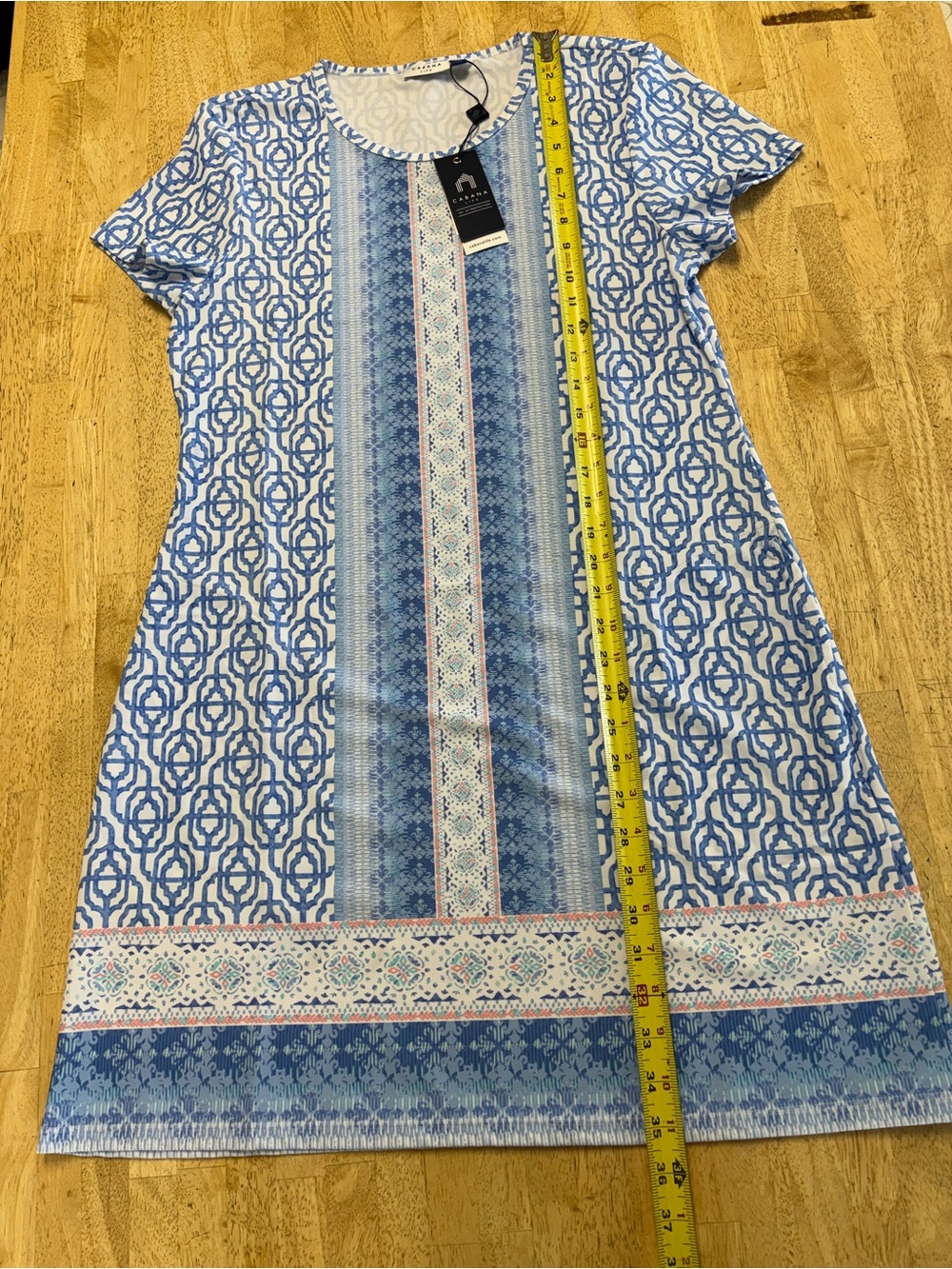 NWT Cabana Life Blue & White Printed Swim Coverup - Picture 6 of 8